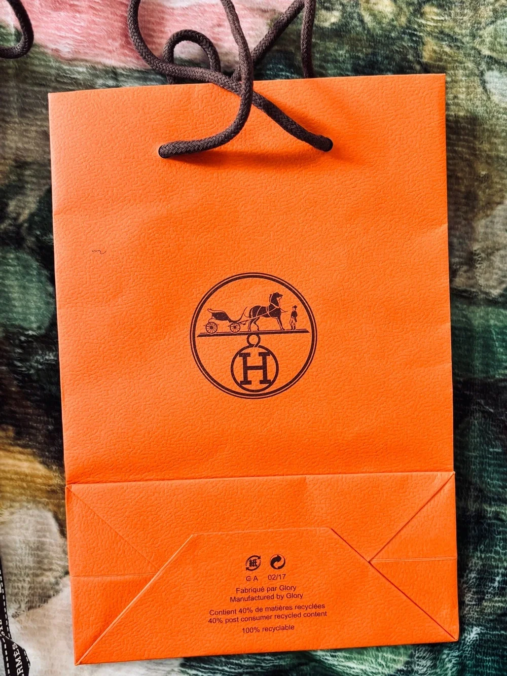 3 Hermes Orange Shopping bags size 8x3x6